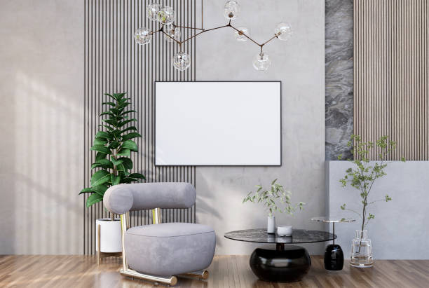 istock Mock up poster frame in modern interior fully furnished rooms 1430359238