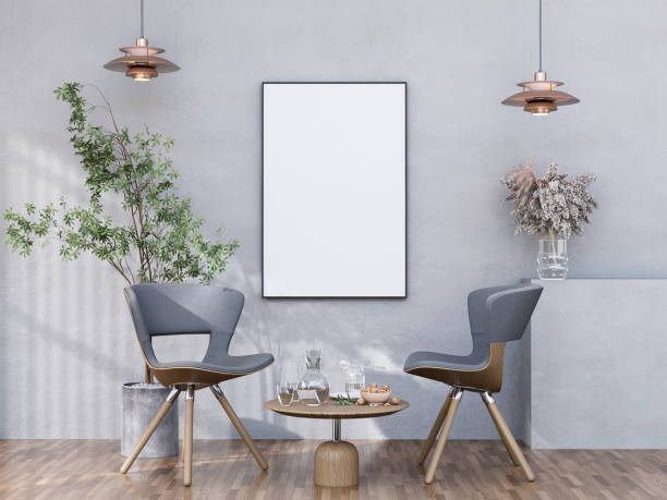 istock Mock up poster frame in modern interior fully furnished rooms 1430359241