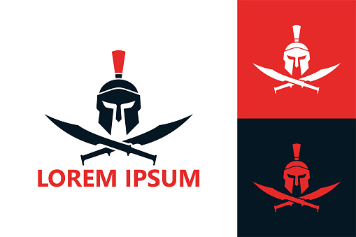 Spartan warrior logo template design vector