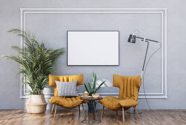 istock Mock up poster frame in modern interior fully furnished rooms 1430359497