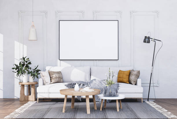 istock Mock up poster frame in modern interior fully furnished rooms 1430359540