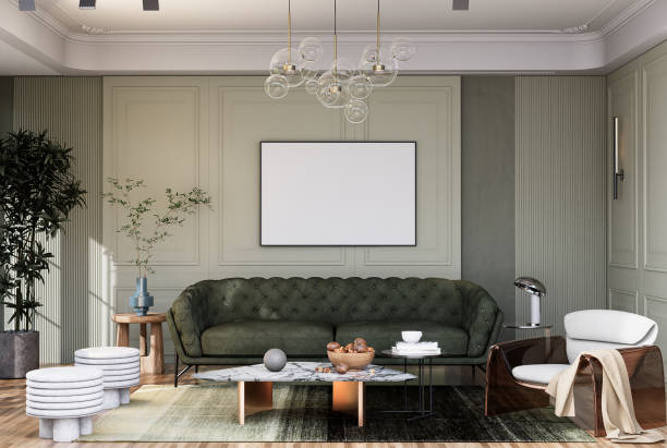 istock Mock up poster frame in modern interior fully furnished rooms 1430359628