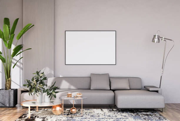 istock Mock up poster frame in modern interior fully furnished rooms 1430359690