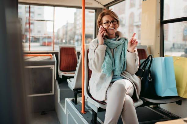 istock Senior woman in the bus 1430361927