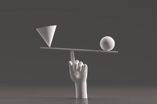 istock Balance board with human hand, teamwork, minimal concept, business background 1430363004