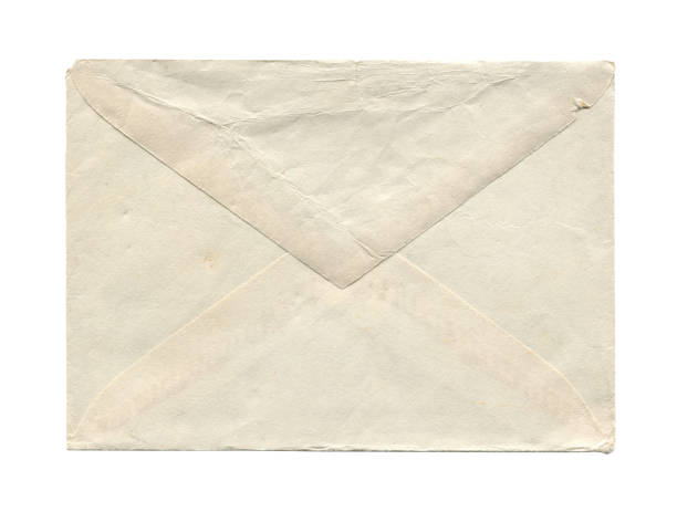 old vintage aged closed paper envelope isolated on white