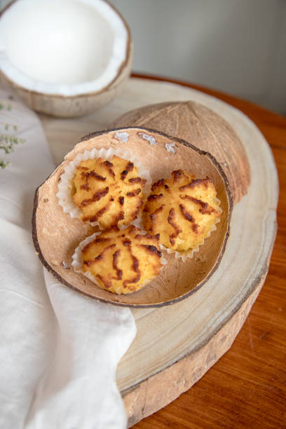 istock Coconut cookies, made from coconut flakes, copra, as a main ingredient. 1430365512