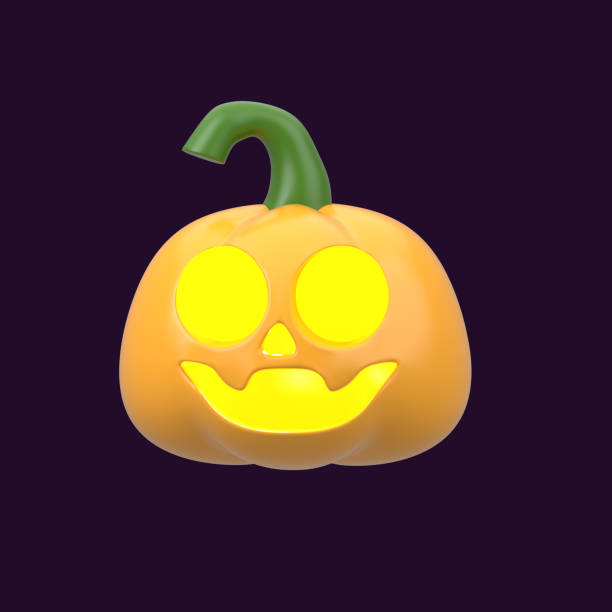 istock 3d render funny Halloween pumpkin on isolated background. 1430366646