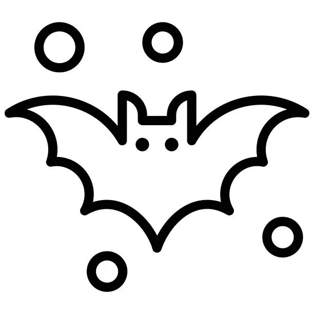 Vector illustration of horror bat vector line icon