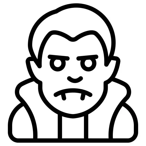 Vector illustration of scary man vector line icon