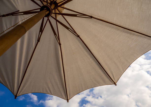 istock Large umbrella made of calico There is a bamboo umbrella frame 1430384055