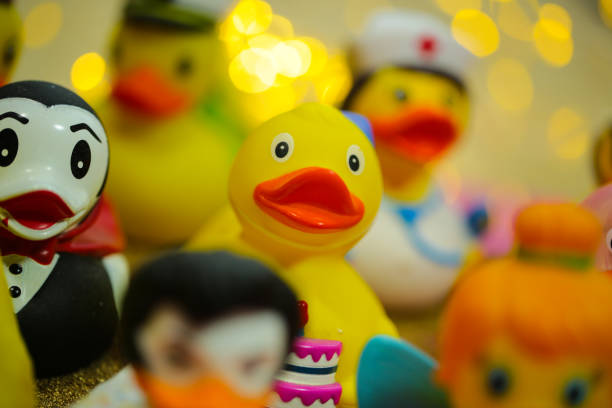 istock many rubber ducks as a voucher for a wellness weekend, birthday card 1430390453