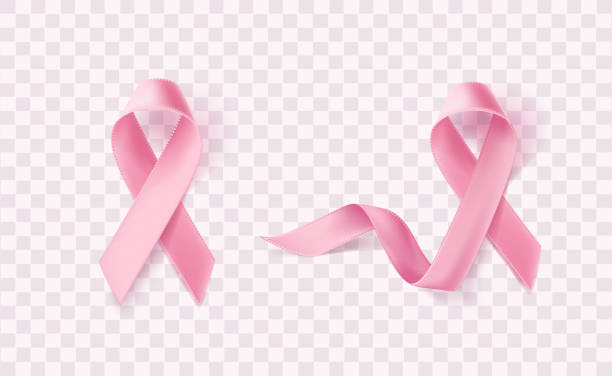 międzynarodowy symbol miesiąca świadomości raka piersi różowe wstążki na przezroczystym tle. - breast cancer cancer breast cancer awareness ribbon pink stock illustrations