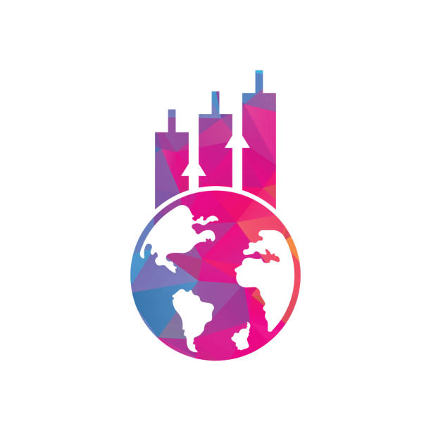 World finance logo design concept. World finance logo design concept. World Stats vector logo design template. increase stat stock illustrations