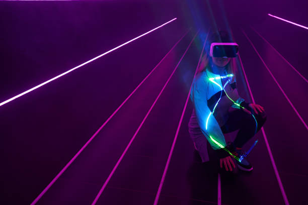 istock Woman is using virtual reality headset to access in metaverse. 1430400974