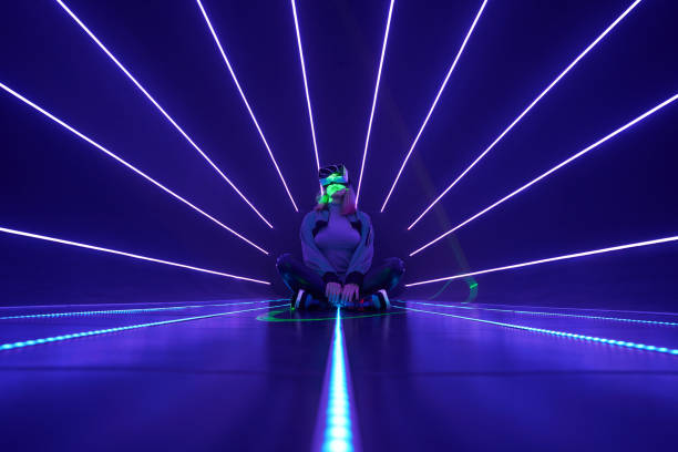 istock Woman is using virtual reality headset to access in metaverse. 1430401969