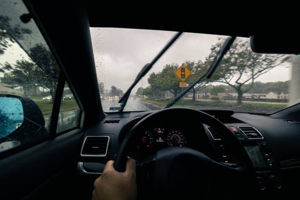 Stoplight Ahead - Inclement Weather Suburbs - Driving Through Intersection - Driving in the Rain\nFilmed on Canon R5 Mounted to Window\nVirginia