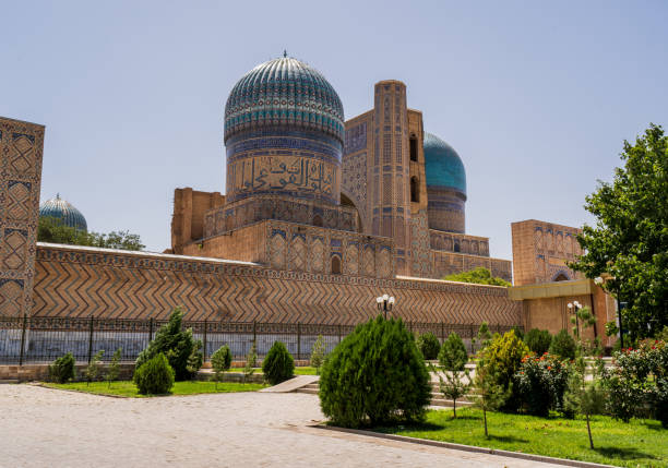 istock Bibi-Khanym Mosque in bright blue sky in Samarkand. 1430406307