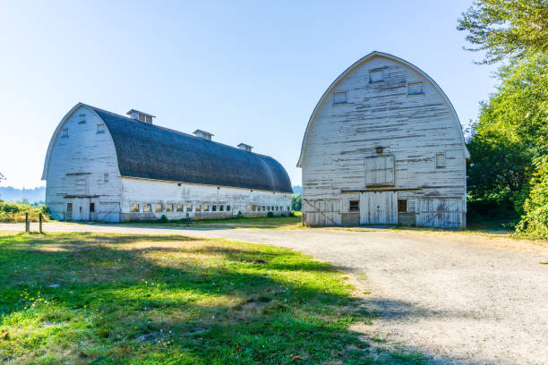 A large barn at the Nisqually Wetlands in Washington State.