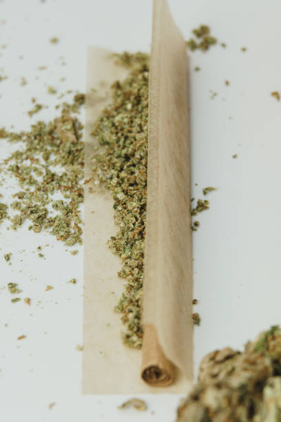 istock Marijuana buds on white background, close up. 1430414190