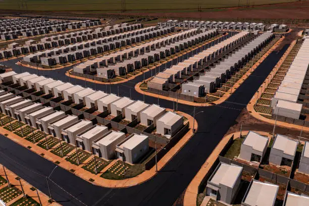 Photo of Aerial view of a housing project (popular houses) in the State of São Paulo, Brazil