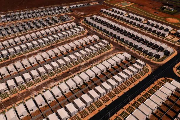 Photo of Aerial view of a housing project (popular houses) in the State of São Paulo, Brazil