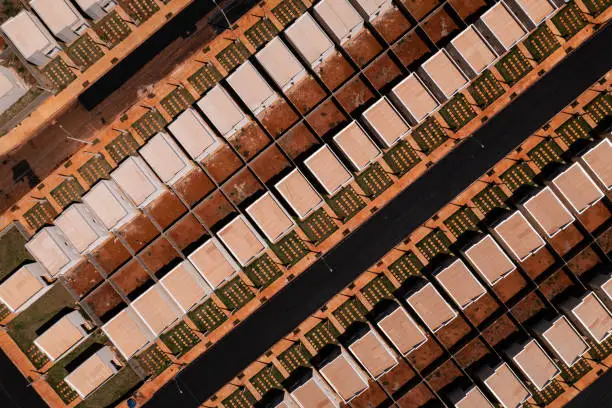 Photo of Aerial view of a housing project (popular houses) in the State of São Paulo, Brazil