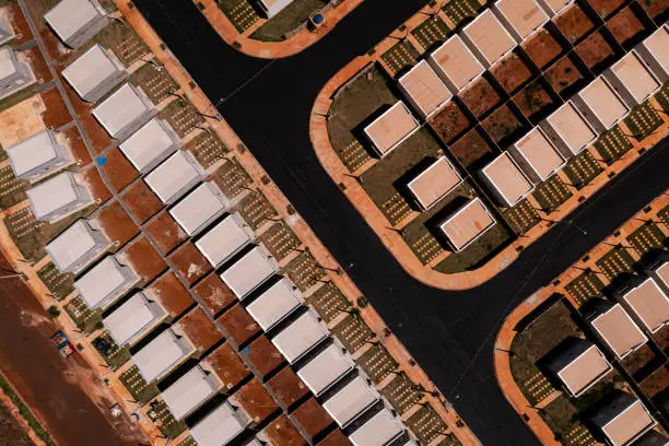 Photo of Aerial view of a housing project (popular houses) in the State of São Paulo, Brazil