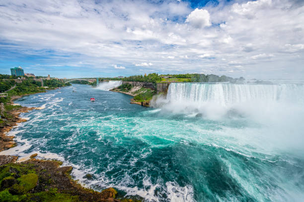 istock tourboat at the Niagara Falls in Canada 1430418196