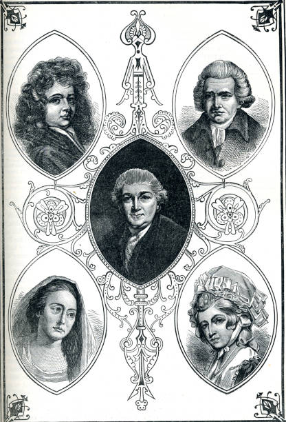 ilustrações de stock, clip art, desenhos animados e ícones de drury lane theatre celebrities garrick betterton pritchard and robinson - drury lane