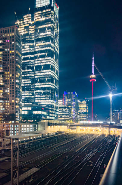 Toronto City Skyline in the evening, Canada stock photo