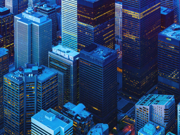 istock Toronto financial district cityscape at dusk 1430444125