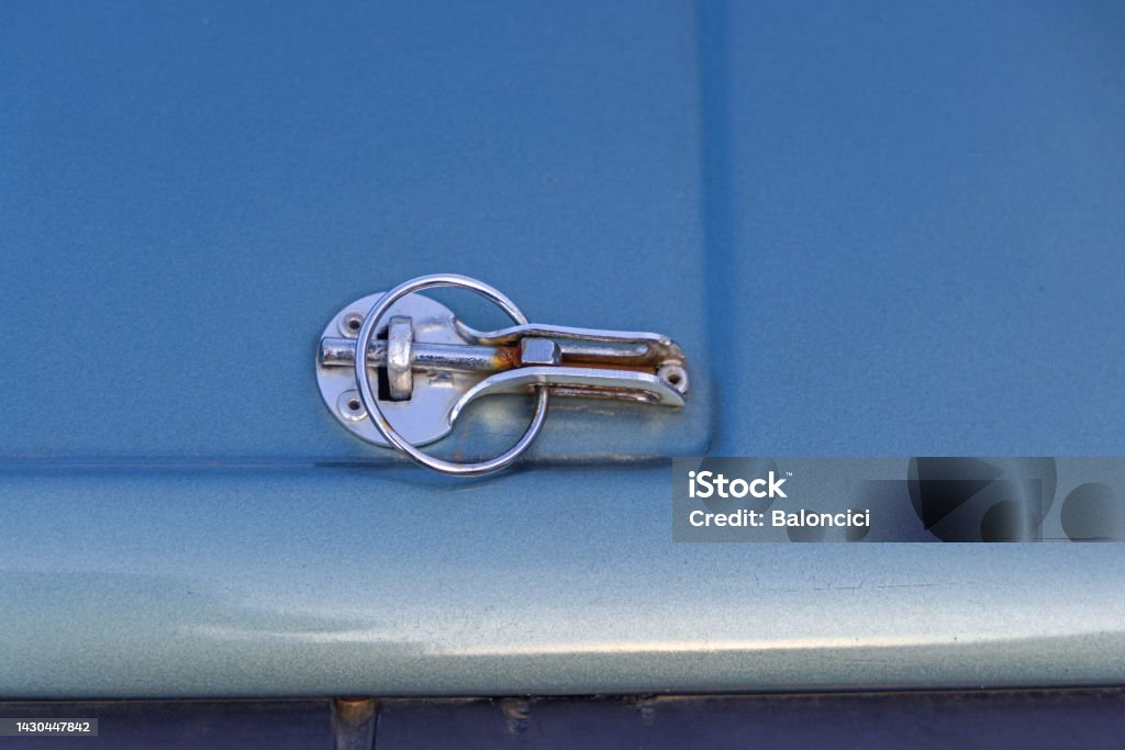 Hood Pin Lock Vehicle Mount Bonnet Hood Latch Catch Pin Lock Safety 2022 Stock Photo