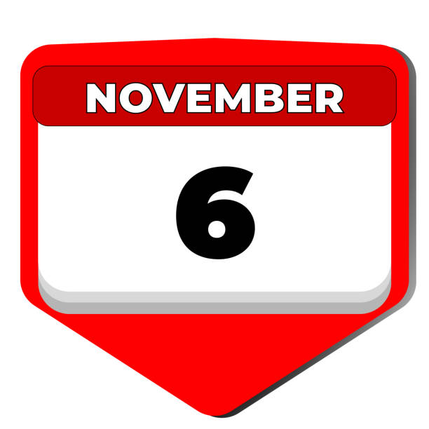 6 November vector icon calendar day. 6 date of November. Sixth day of November. 6th date number. 6 day calendar. Six date. Constitution of Tajikistan 6 November vector icon calendar day. 6 date of November. Sixth day of November. 6th date number. 6 day calendar. Six date. Constitution of Tajikistan. Vector illustration day 6 stock illustrations