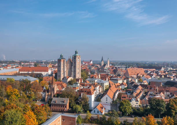 Ingolstadt city skyline, Germany Aerial panorama: Autumn cityscape of Ingolstadt, Bayern, Germany ingolstadt stock pictures, royalty-free photos & images