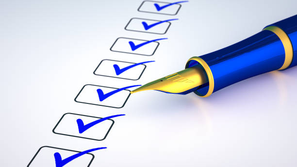 Checklist With Checkboxes stock photo