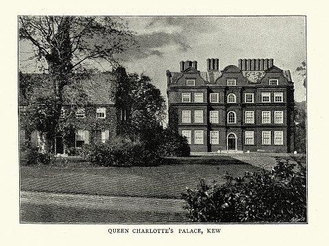 Vintage illustration after a photograph of Queen Charlotte's Palace, Kew, 1890s, 19th Century
