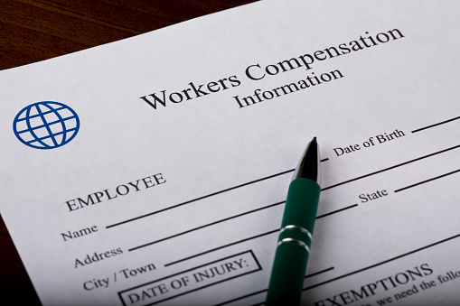 Worker compensation form for employment associated injury.