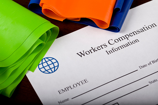 Worker compensation form for employment associated injury.