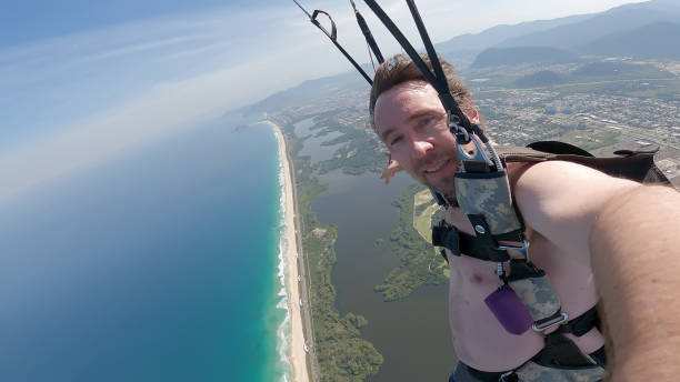 istock Skydiving selfie over the beach 1430493823