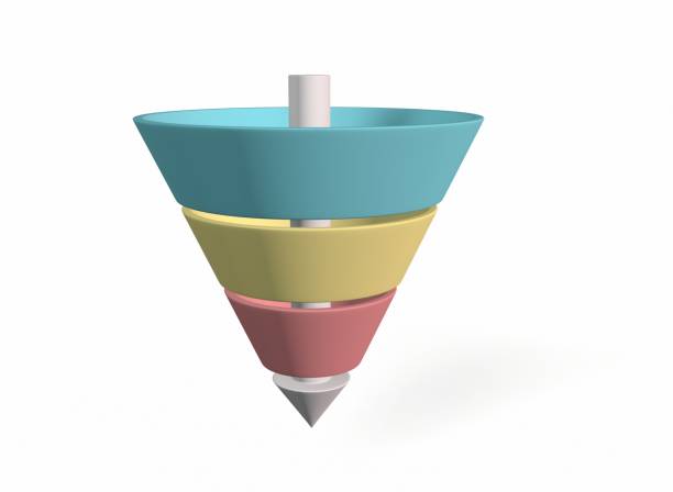 istock Funnel diagram three steps template. Clipart image isolated on white background 3d-rendering 1430501316