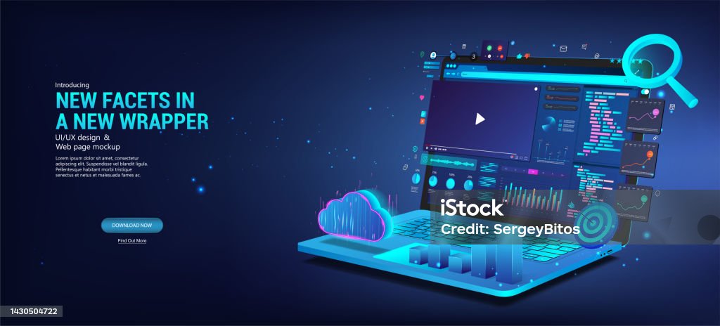 Web Development And Coding Software Ui Ux Kit Stock Illustration ...