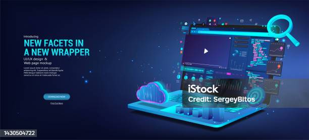 Web Development And Coding Software Ui Ux Kit Stock Illustration ...