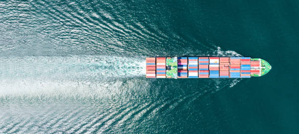 istock Cargo container Ship, cargo maritime ship with contrail in the ocean ship carrying container and running for export  concept technology freight shipping sea freight by Express Ship 1430509122