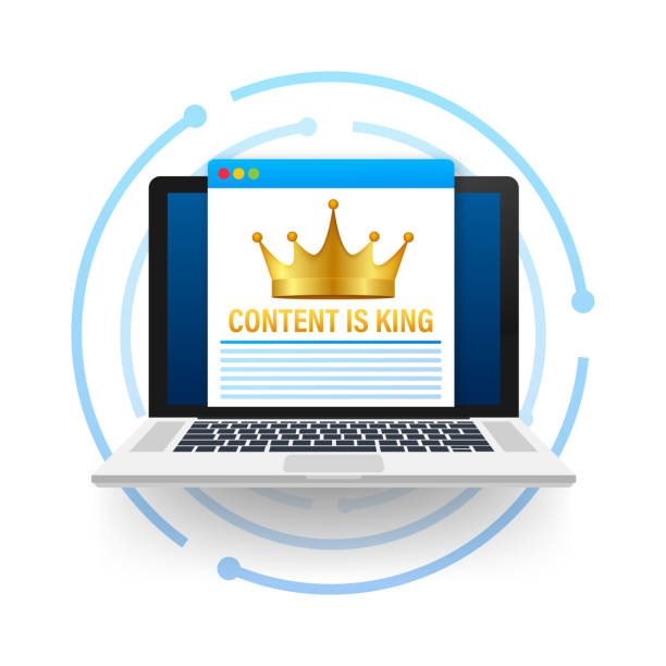 istock Hand holding Content is the king message. Content marketing. Cartoon Vector Illustration. 1430514853