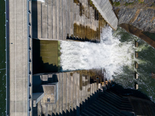 istock Spillway overflowing at large dam 1430515238