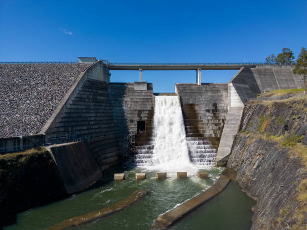 istock Spillway overflowing at large dam 1430515373