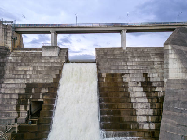 istock Spillway overflowing at large dam 1430515916