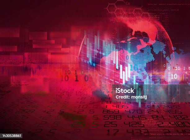 Grafik Investasi Pasar Saham Pada Latar Belakang Abstrak Angka 3d