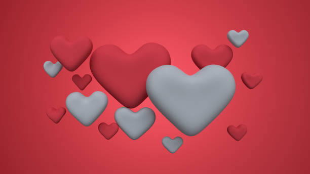 istock Pink and white hearts 3D render illustration 1430550376